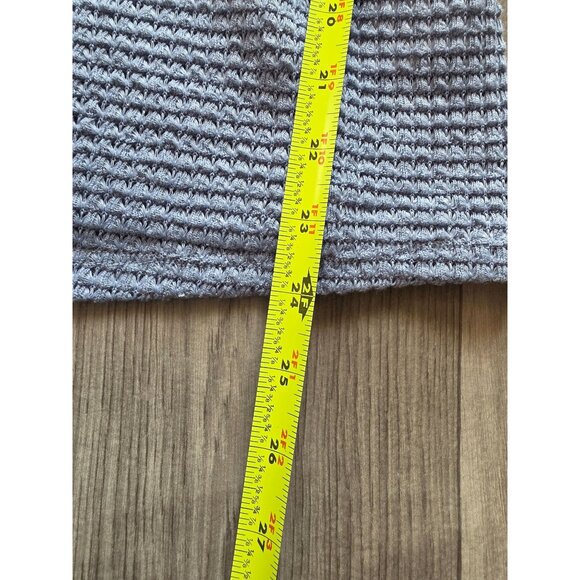 Cupio Light Blue Waffle Knit Long Sleeve Drawstring Waist Top L/G - Picture 6 of 7